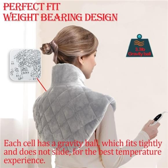 Heating Pad, Detachable Heated Neck Shoulder Wraps with Auto Shut Off - Picture 4 of 6